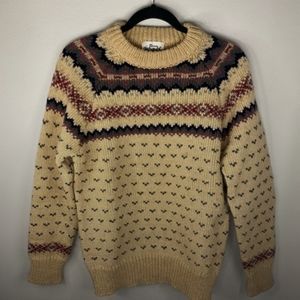 Vintage Woolrich Wool Pattern Cream Retro CottageCore Sweater